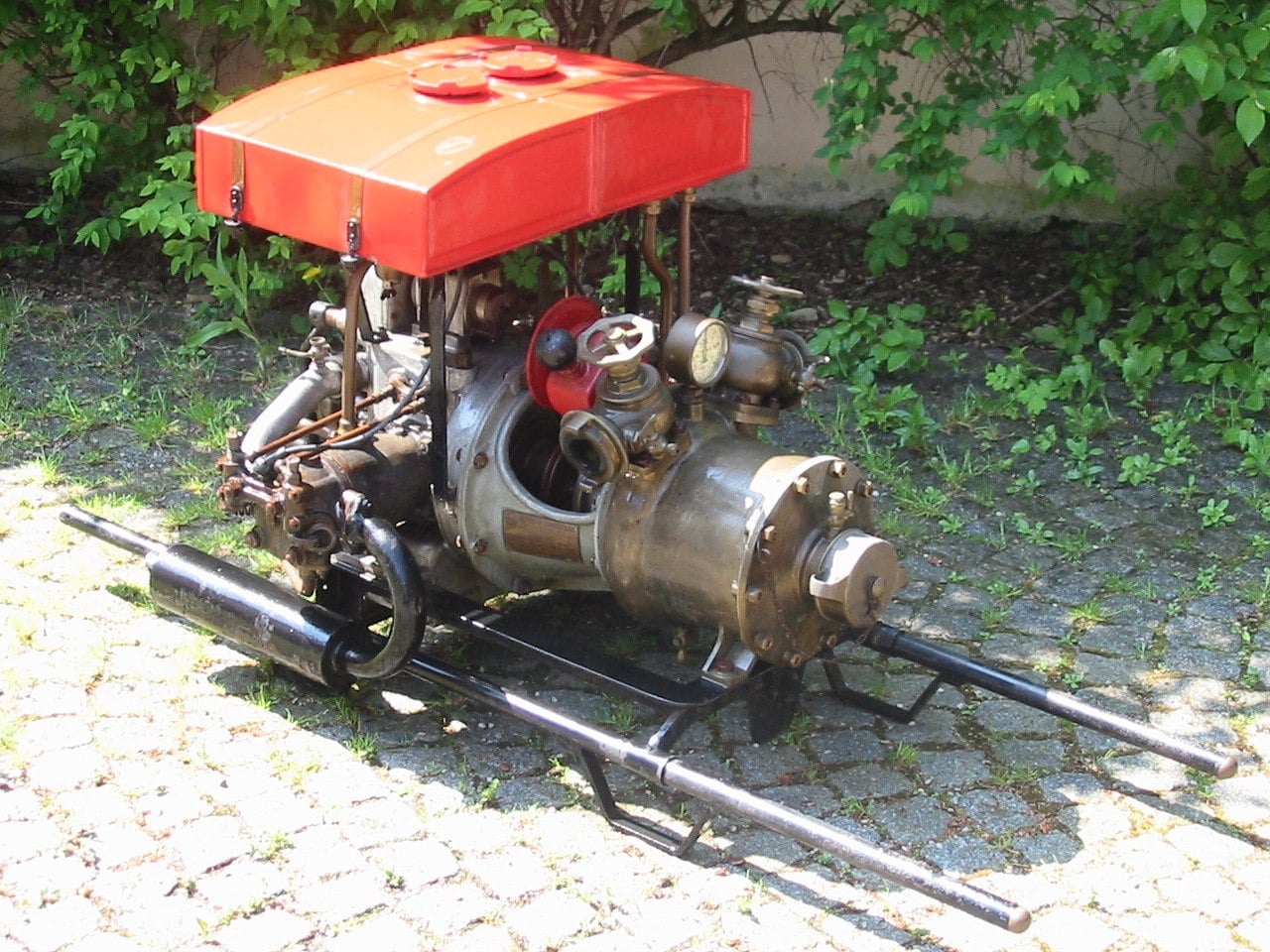 Detailansicht der restaurierten Motorspritze von 1933
